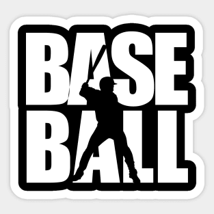 baseball player text masking white Sticker